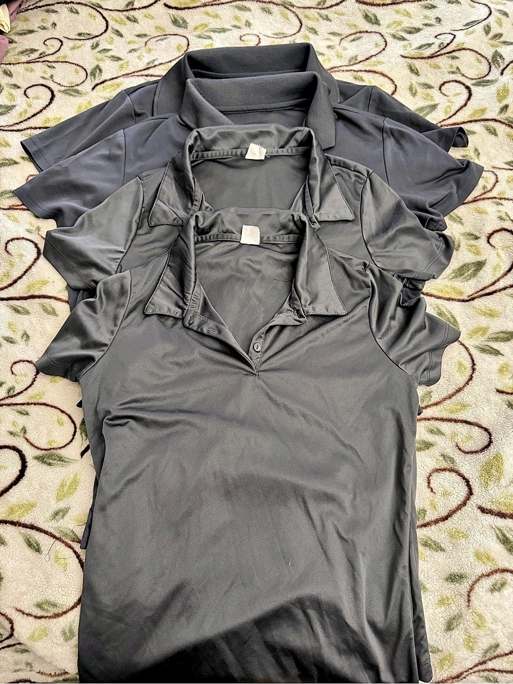 4-Pack Women’s Gray Performance Work Polo Shirts Size Small